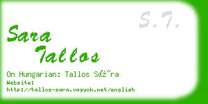 sara tallos business card